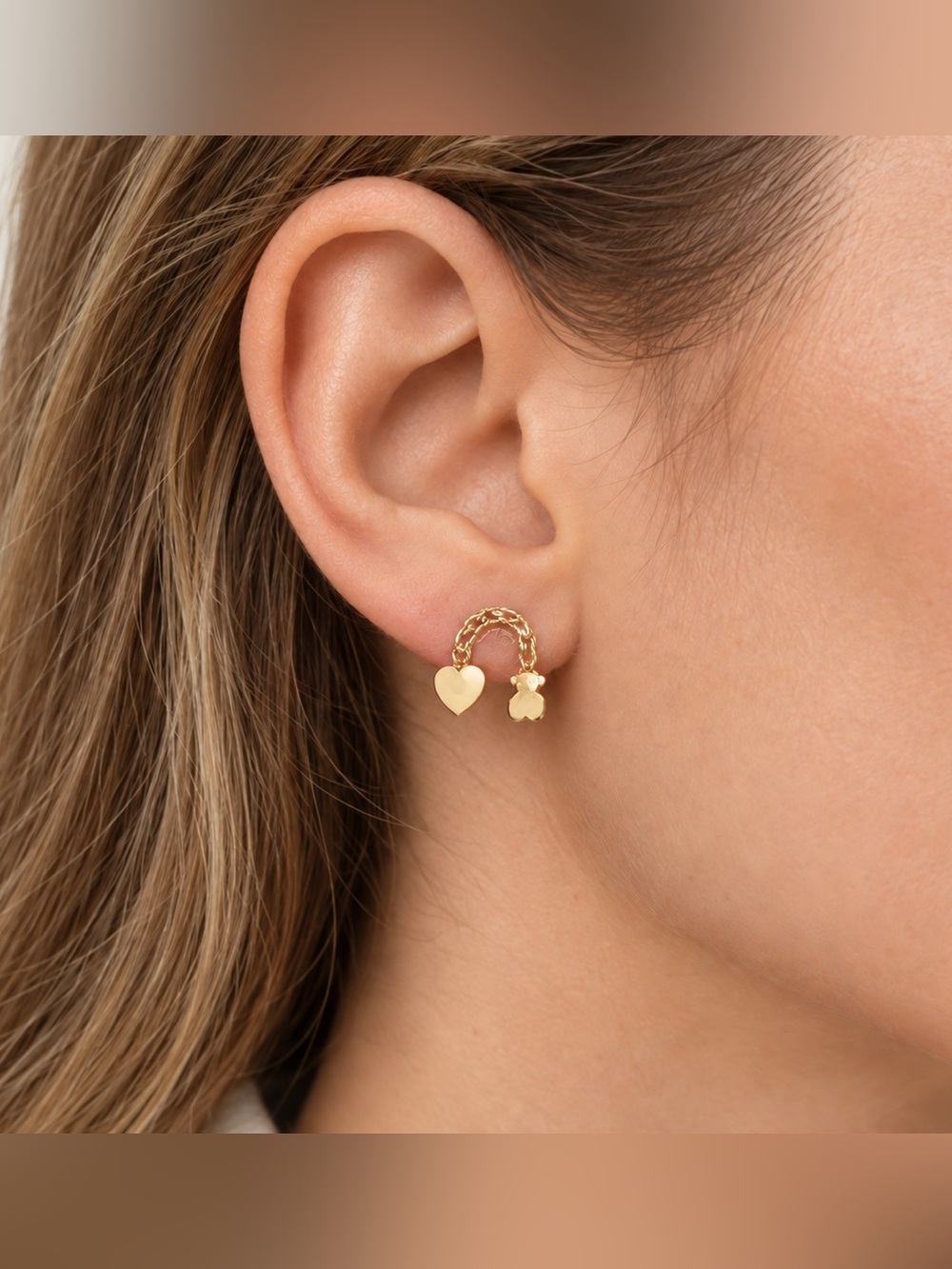 Gold Heart Earrings vermeil 925